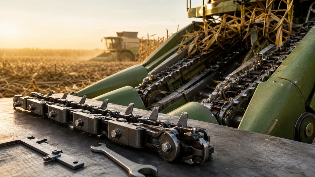 Як підібрати мисові ланцюги для жаток Claas, John Deere, Geringhoff: покроковий гід для сервісних інженерів