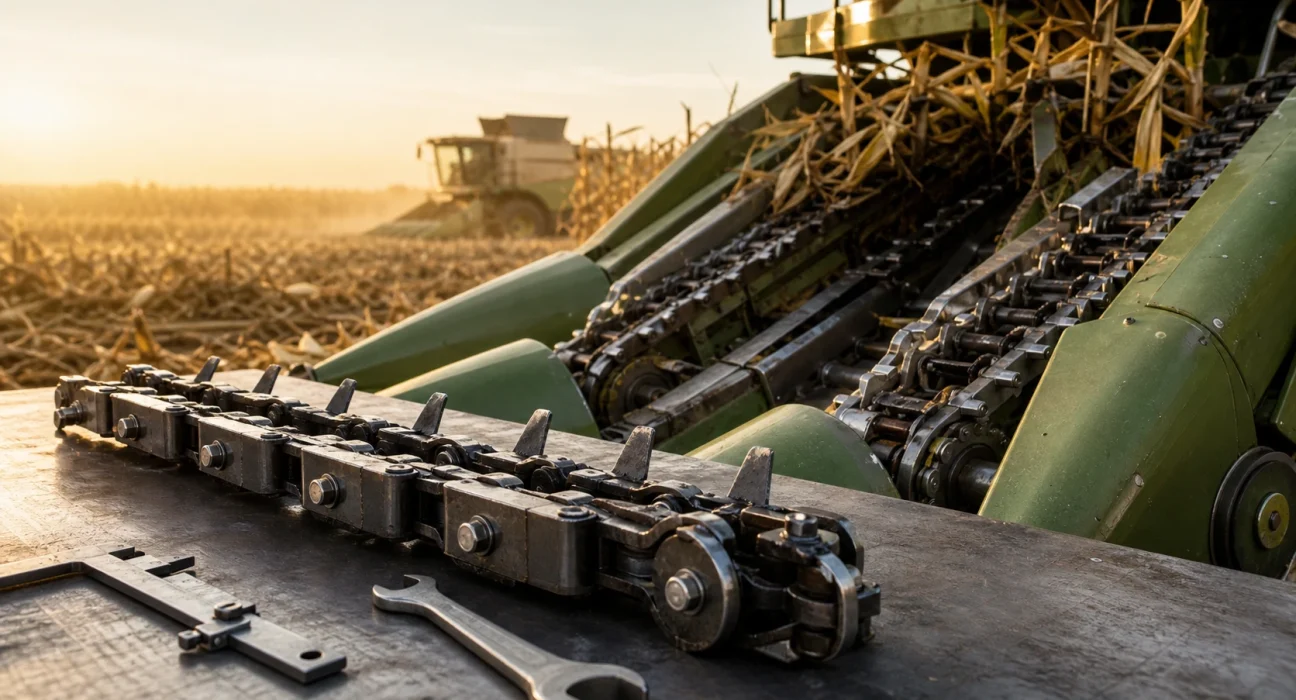 Як підібрати мисові ланцюги для жаток Claas, John Deere, Geringhoff: покроковий гід для сервісних інженерів